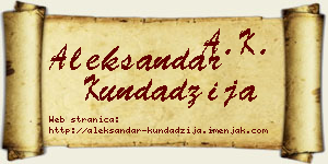 Aleksandar Kundadžija vizit kartica